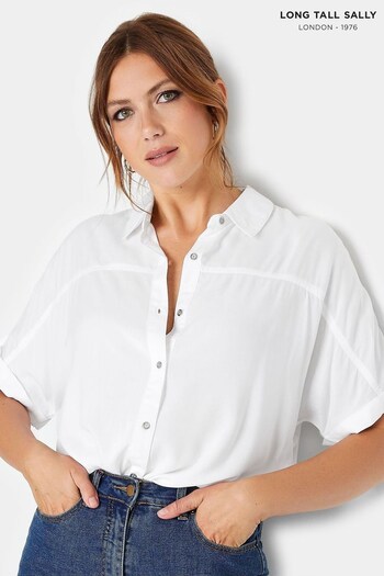 Long Tall Sally White Short Sleeve Denim Shirt (Q13027) | £28