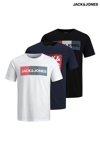 JACK & JONES Navy 3 Pack TShirts (Q13288) | £28