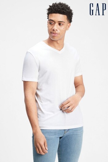 Gap White Everyday Short Sleeve V-Neck T-Shirt (Q13399) | £10