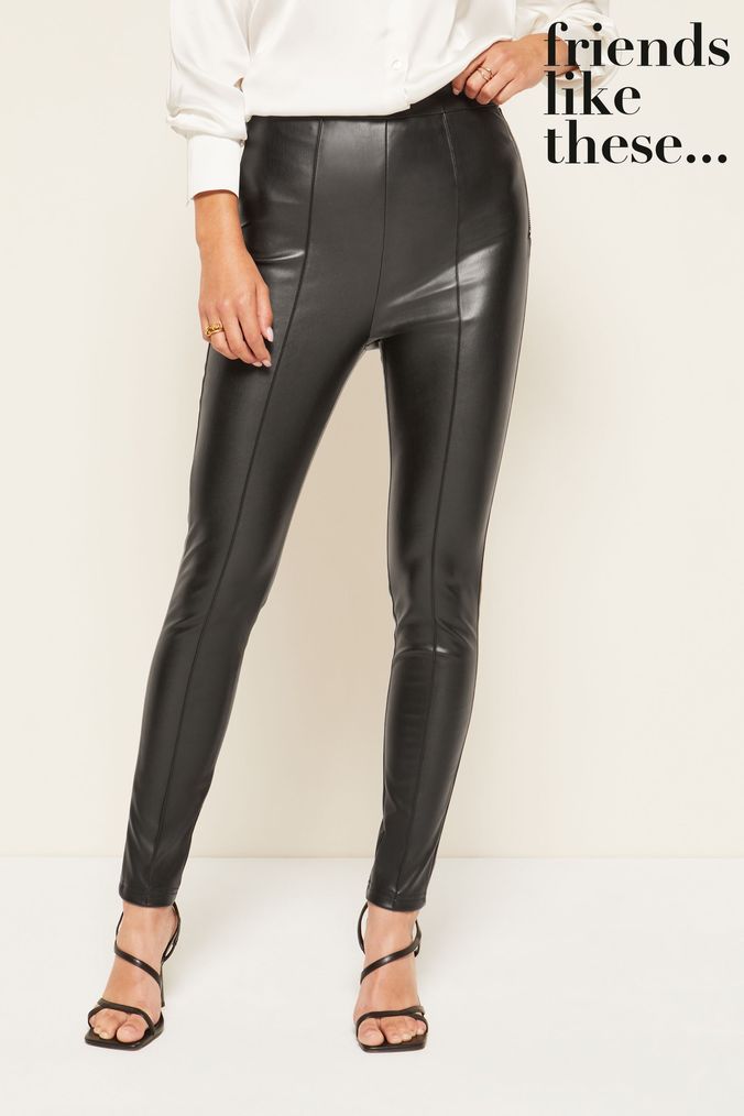 Buy Women s Friends Like These Faux Leather Leggings Online Next UK