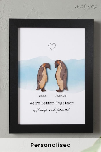 Personalised Penguins Couples Print by No Ordinary Gift (Q13663) | £25