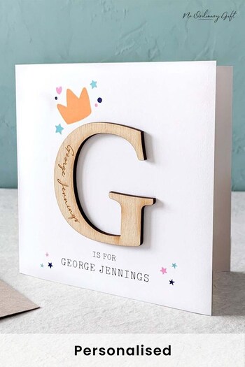 Personalised Large Initial New Baby Card by No Ordinary Gift (Q13667) | £12