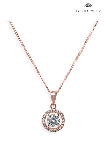 Ivory & Co Rose Gold Balmoral Crystal Dainty Pendant (Q14132) | £25