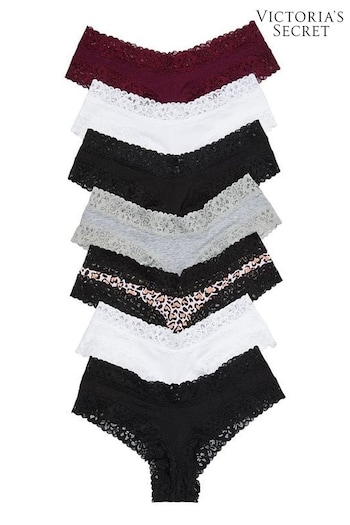 Victoria's Secret Black/White/Leopard/Grey/Burgundy Knickers Multipack (Q15112) | £35