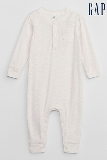 Gap White Button Baby Sleepsuit (Q15192) | £18