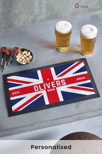Personalised Union Jack Beer Mat by Loveabode (Q15678) | £20