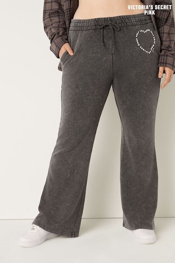 Victoria's Secret PINK Pure Black Wash with Graphic High Waist Flare Jogger (Q16191) | £46