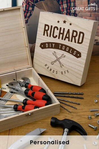 Personalised Wooden Tool Box by Great Gifts (Q16226) | £20