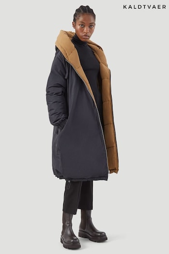 Kaldtvaer Black & Brown Senja Reversible Puffer Coat (Q16522) | £125