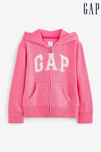 Gap Pink Logo Zip Up Hoodie (4-13yrs) (Q16554) | £25