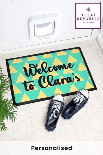 Personalised Triangle Pattern Indoor Doormat by Treat Republic (Q16738) | £30