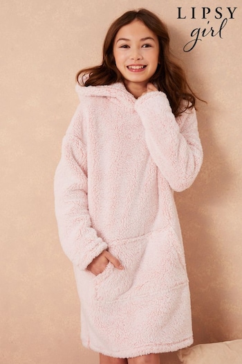 Lipsy Pink Bear Cosy Fleece Hooded Blanket (Q17176) | £26 - £34