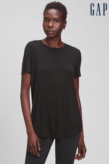 Gap Black Luxe Short Sleeve Crew Neck T-Shirt (Q17341) | £18