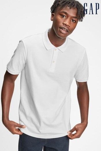 Gap White All Day Pique Polo Shirt (Q17366) | £18