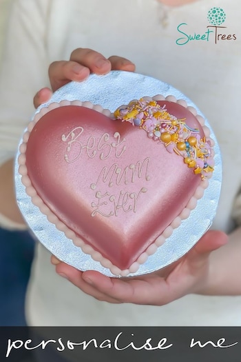 Personalised Pink Lustre Smash Heart by Sweet Trees (Q17873) | £30