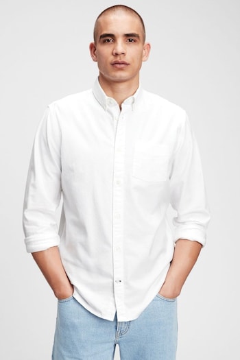 Gap White Classic Regular Fit Long Sleeve Oxford Shirt (Q18554) | £35