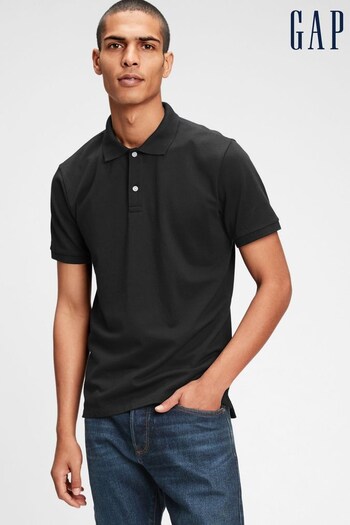 Gap Black Stretch Pique Polo Shirt (Q18555) | £18