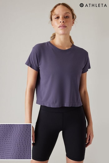 Athleta Purple Ether Seamless Mesh T-Shirt (Q18733) | £45