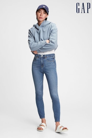 Gap Mid Indigo Stretch High Waisted True Skinny Baumwolldenim Jeans (Q18840) | £55