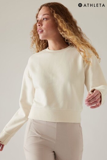 Athleta White Retroplush Revive Crewneck Sweatshirt (Q18877) | £75