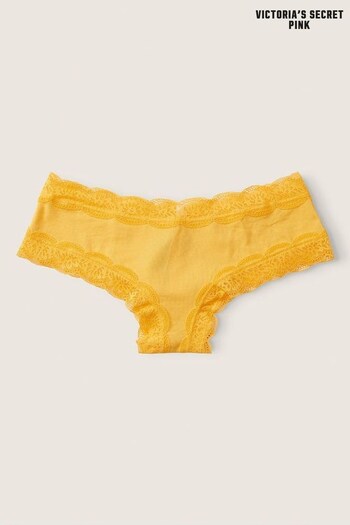 Victoria's Secret PINK Maize Yellow Lace Trim Cheeky Knickers (Q19462) | £4