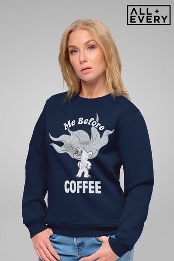 All + Every Navy Trolls Me Before Coffee Women's Sweatshirt (Q19531) | £32