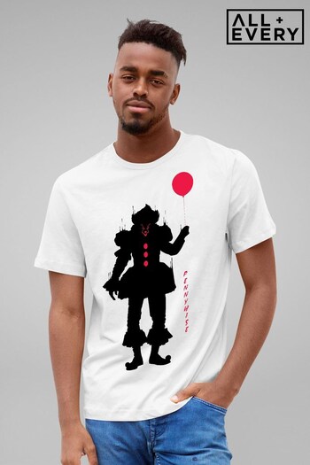 All + Every White IT Halloween Pennywise Men's T-Shirt (Q19618) | £23