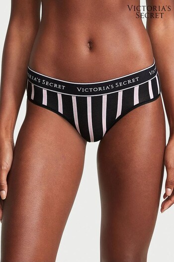 Victoria's Secret Black Small Classic Stripe Logo Hipster Knickers (Q19687) | £9