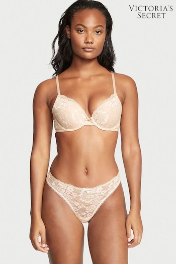 Victoria's Secret Champagne Nude Lace Thong Knickers (Q20142) | £14