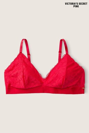 Victoria's Secret PINK Red Pepper Lace Unlined Triangle Bralette (Q20404) | £26