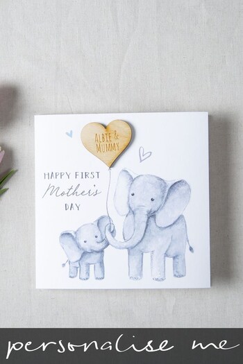 Personalised Elephant And Balloon Mother's Day Card by No Ordinary Gift (Q20471) | £10
