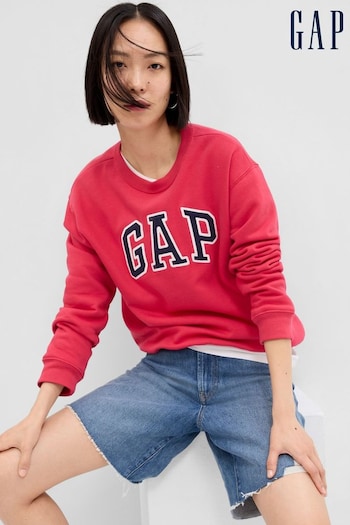 Gap Burgundy Red Logo Long Sleeve Crew Neck Sweatshirt (Q20622) | £25