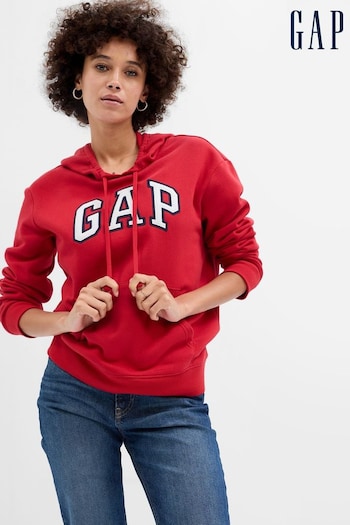 Gap Red Logo Zip Up Long Sleeve Hoodie (Q20623) | £40