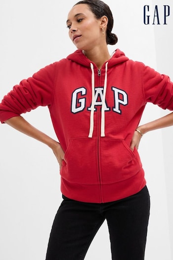Gap Red Logo Sherpa-Lined Zip Up Hoodie (Q20745) | £60