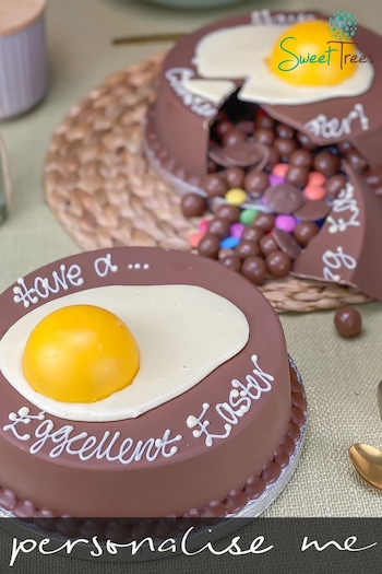 Personalised Fried Egg Smash Cake by Sweet Trees (Q20884) | £20 - £30