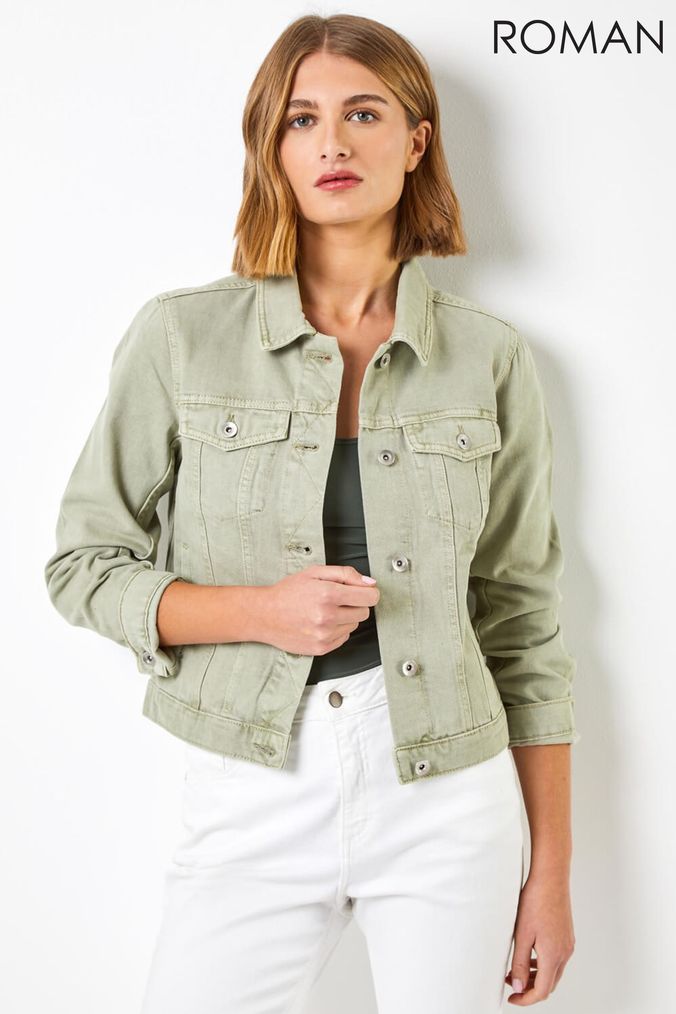 Buy Military Denim Jacket  Khaki Threadz for Sale Online New Zealand   White  Co