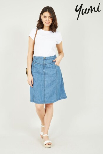 Yumi Blue A-Line Denim Skirt (Q21377) | £40