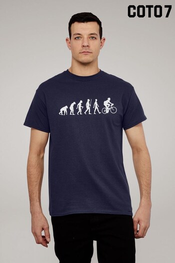 Coto7 Navy The Evolution of A Cyclist Men's T-Shirt (Q21501) | £21