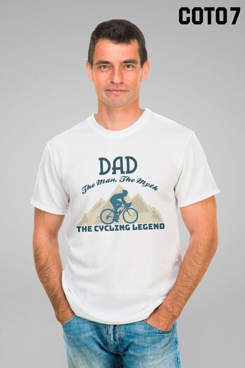 Coto7 White Dad The Cycling Legend Men's T-Shirt (Q21531) | £21
