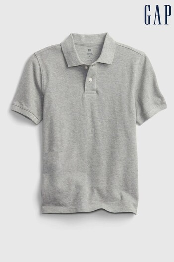 Gap Grey Organic Cotton Uniform Short Sleeve Polo Shirt (Q21767) | £12