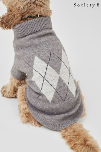 Society 8 Grey Knit Jumper - Dog (Q22218) | £18