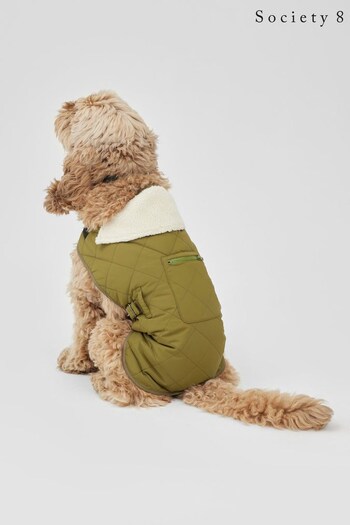 Society 8 Khaki Quilted Fur Coat - Dog (Q22220) | £25