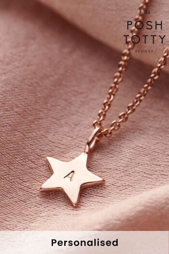 Personalised Bright Star Necklace by Posh Totty Designs (Q22271) | £40