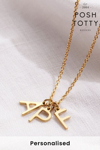 Personalised Family Letter Initial Necklace by Posh Totty Designs (Q22276) | £69