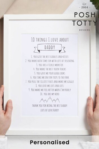 Personalised 10 Things I Love About Daddy Print by Posh Totty Designs (Q22282) | £36