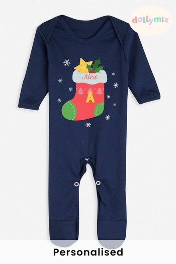 Personalised Christmas Stocking Babygrow by Dollymix (Q22326) | £20.20