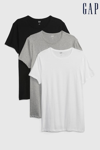 Gap Grey, Black and White Classic Short Sleeve Crewneck T-Shirt 3-Pack (Q22344) | £24