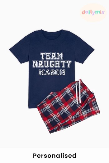 Personalised Team Naughty Toddler Pyjamas by Dollymix (Q22393) | £30