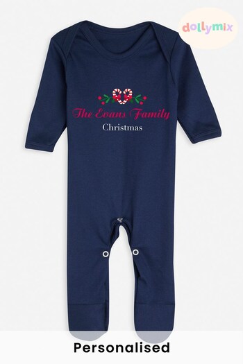 Personalised Candy Cane Family Babygrow by Dollymix (Q22410) | £20.20