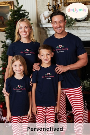 Personalised Candy Cane Toddler Family Pyjamas by Dollymix (Q22413) | £30